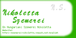 nikoletta szemerei business card